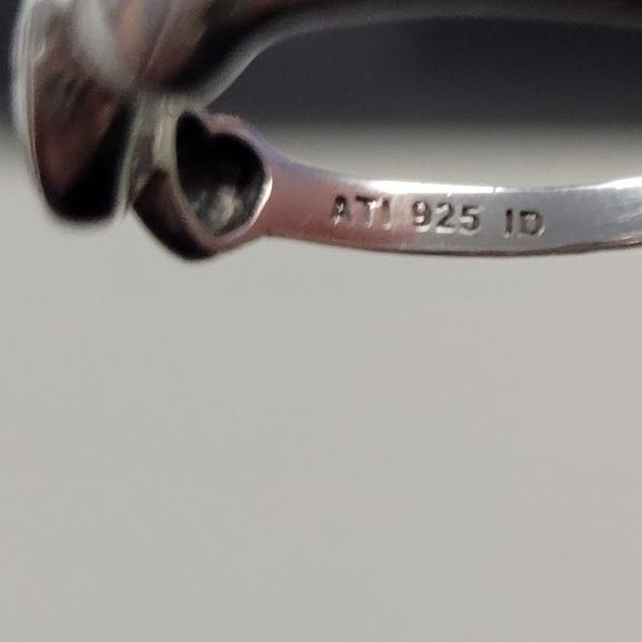925 STERLING SILVER Etched heart ring - Picture 4 of 4